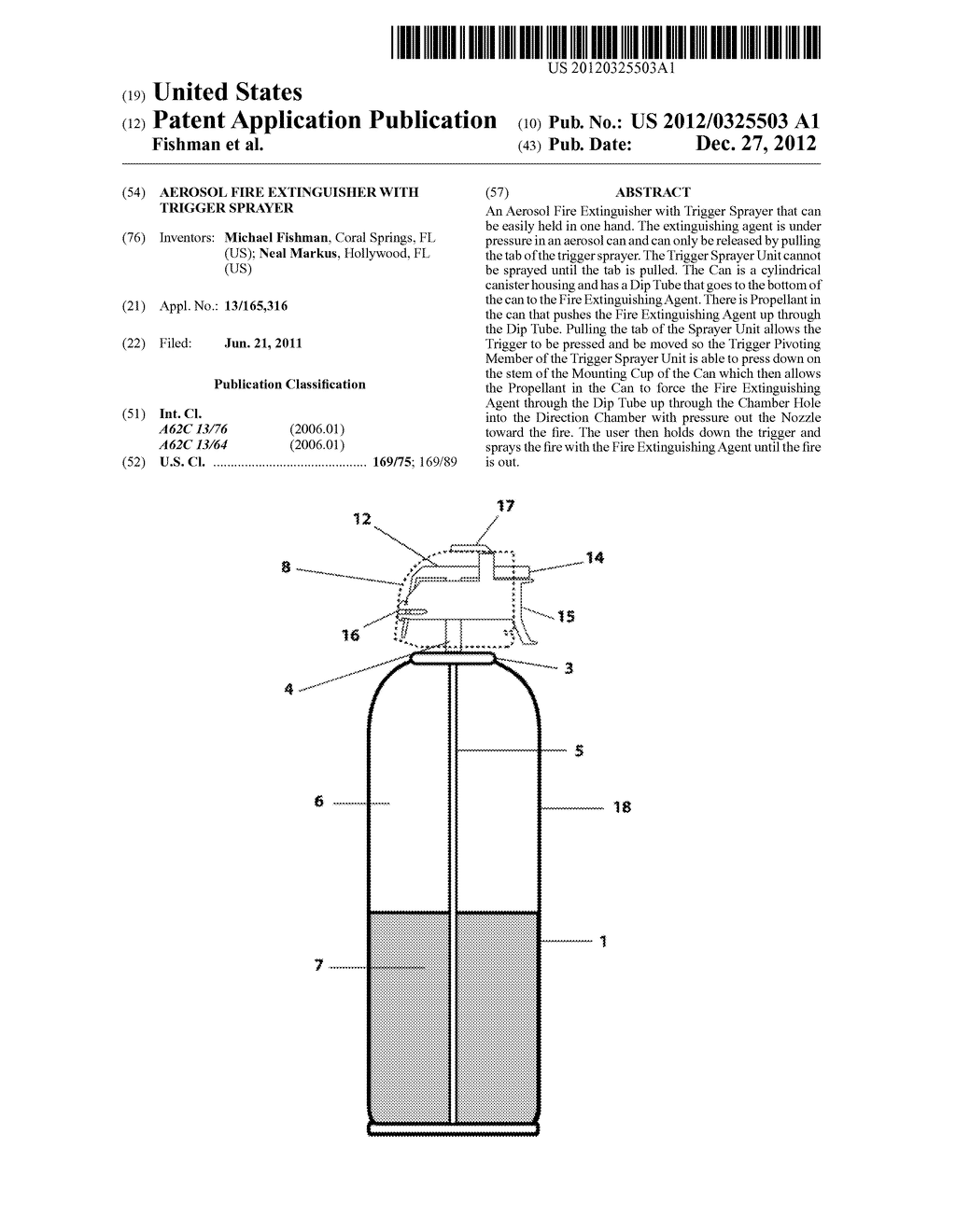 Aerosol Fire Extinguisher with Trigger Sprayer - diagram, schematic, and image 01