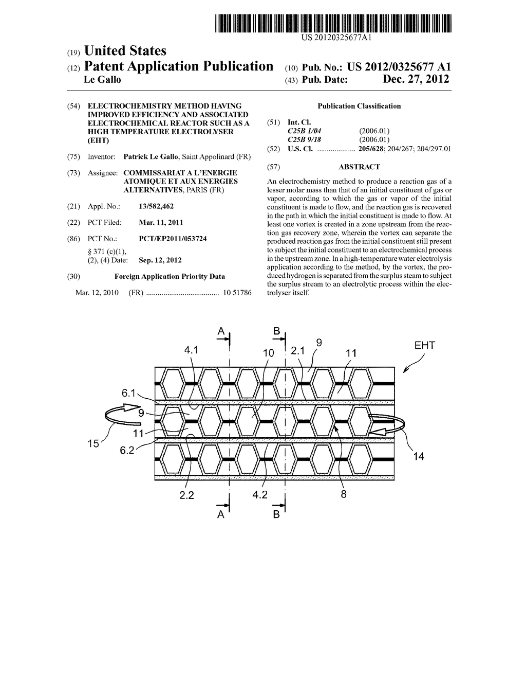 ELECTROCHEMISTRY METHOD HAVING IMPROVED EFFICIENCY AND ASSOCIATED     ELECTROCHEMICAL REACTOR SUCH AS A HIGH TEMPERATURE ELECTROLYSER (EHT) - diagram, schematic, and image 01