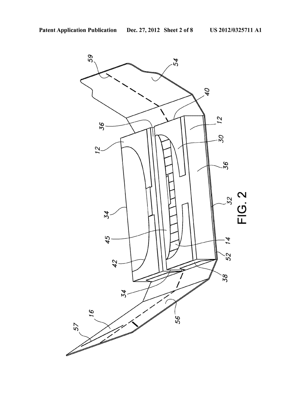 PACKAGE ASSEMBLY FOR SUPPORTING A PAIR OF CONSUMABLE PRODUCT PACKETS - diagram, schematic, and image 03