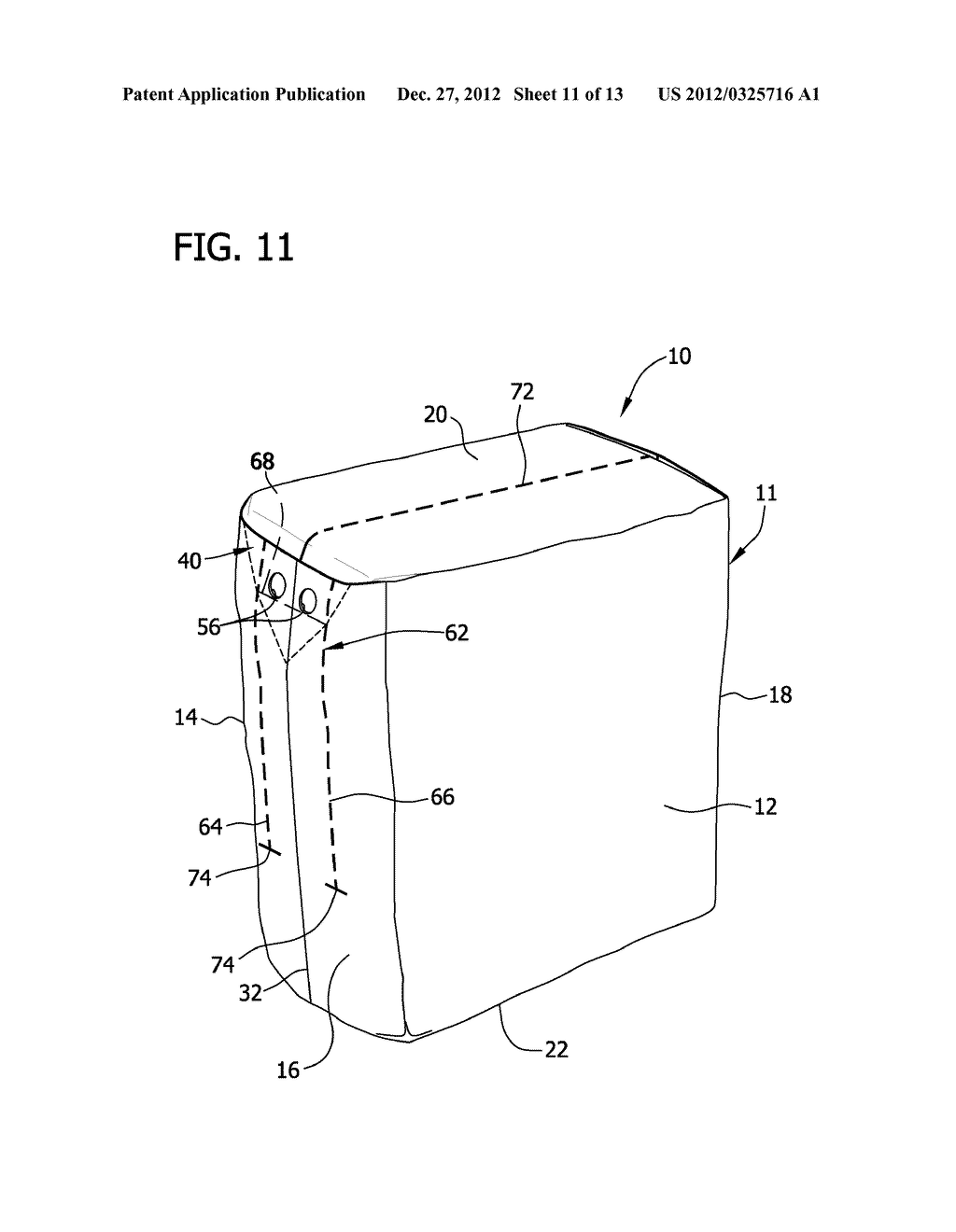 Opening Feature For Packaging Having Absorbent Articles Contained Therein - diagram, schematic, and image 12