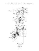 BEVERAGE CONTAINER WITH ONE-HANDED OPERATION diagram and image