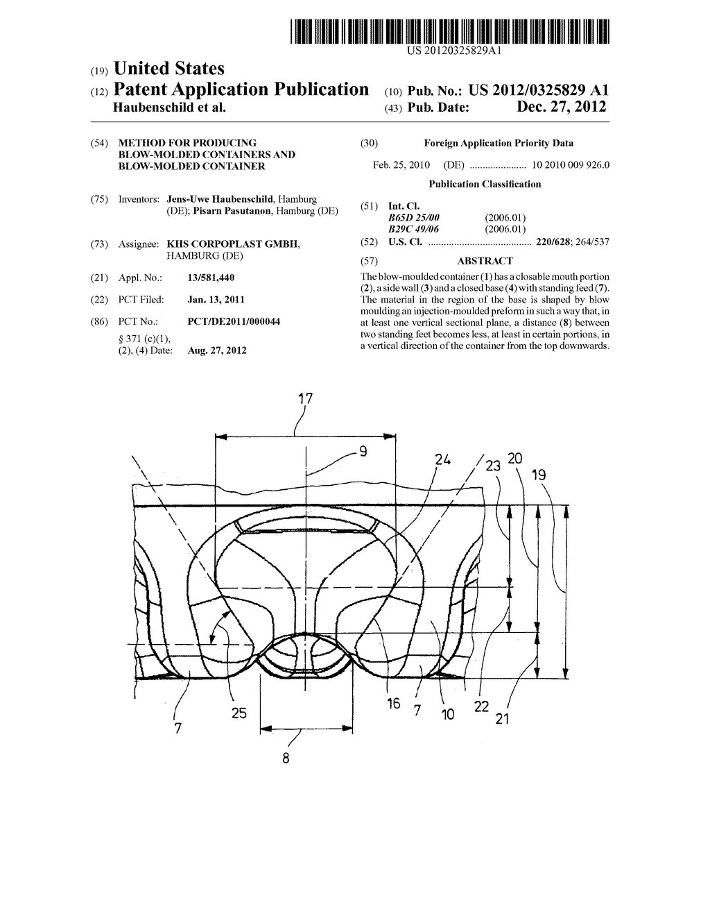 METHOD FOR PRODUCING BLOW-MOLDED CONTAINERS AND BLOW-MOLDED CONTAINER - diagram, schematic, and image 01