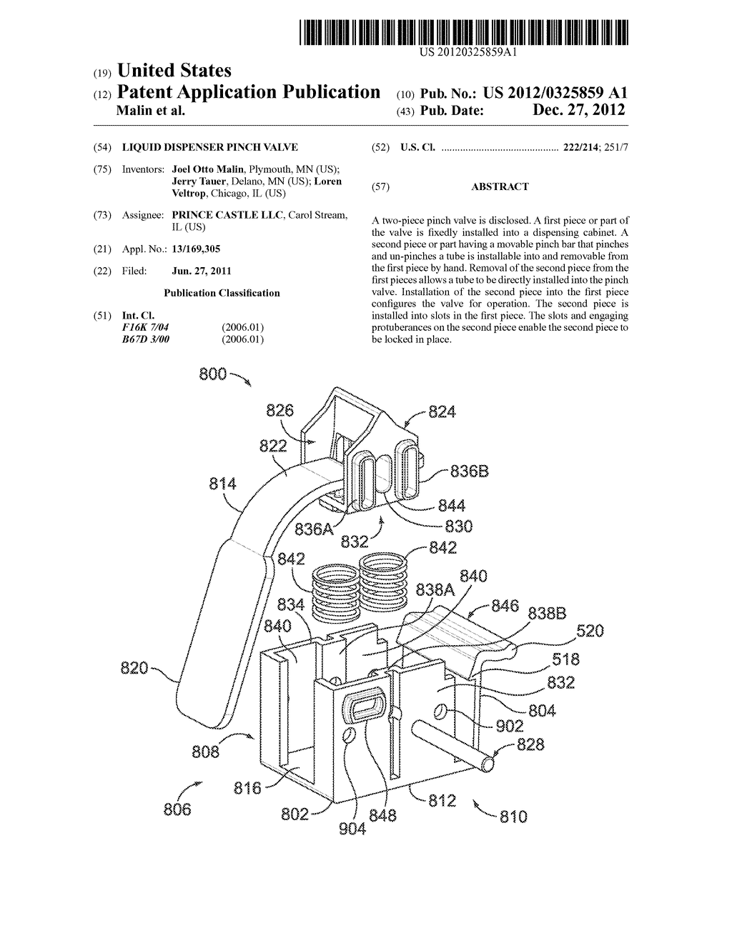 Liquid Dispenser Pinch Valve - diagram, schematic, and image 01