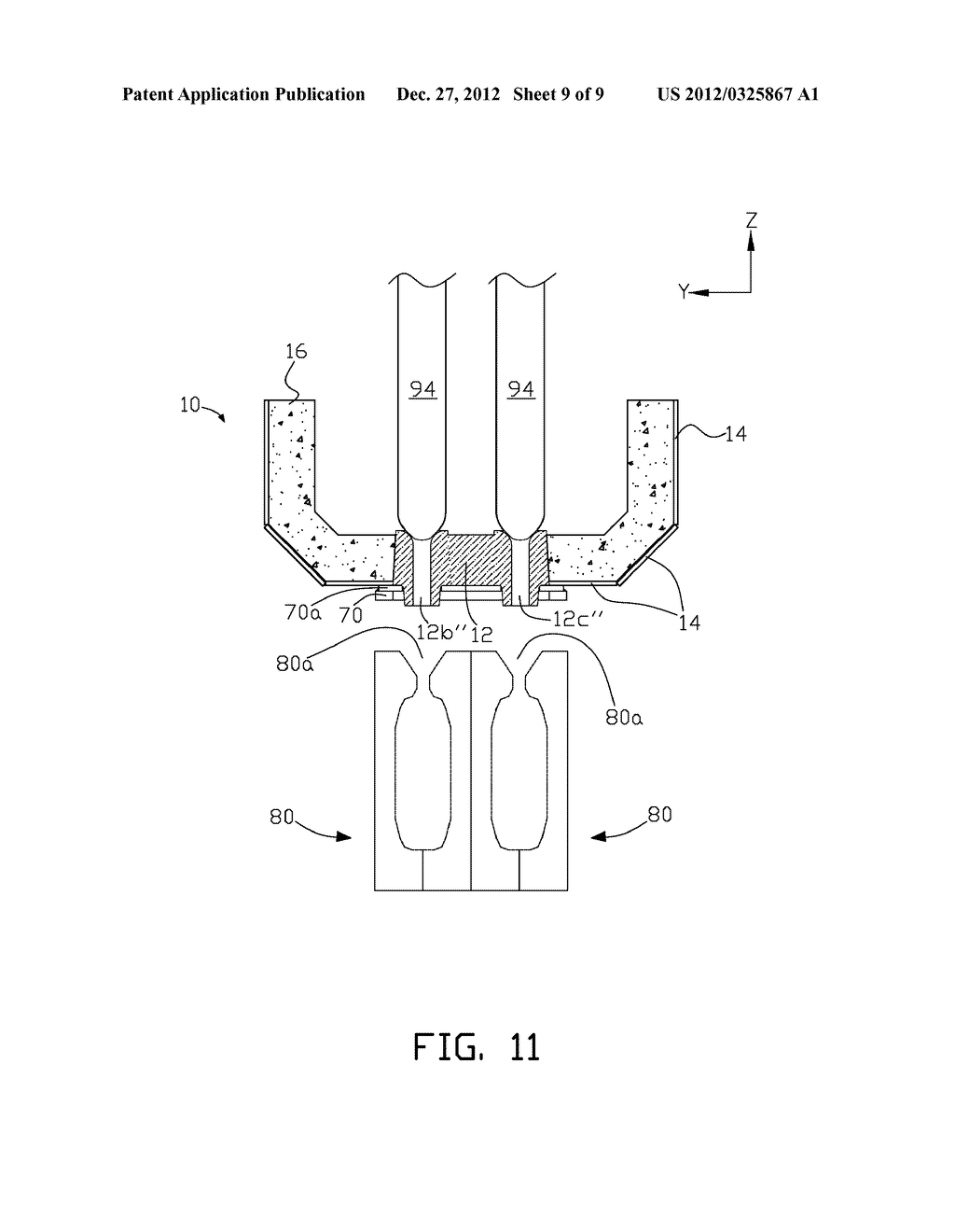 Molten Metal Holding and Pouring Box with Dual Pouring Nozzles - diagram, schematic, and image 10