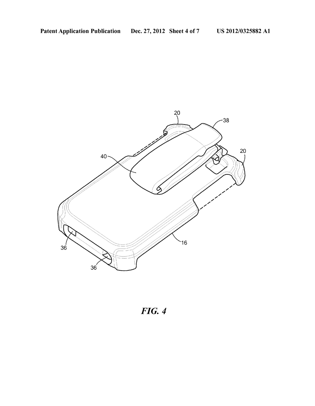 HOLSTER ACCOMMODATING DIFFERENT SIZED PORTABLE DEVICE CASES - diagram, schematic, and image 05