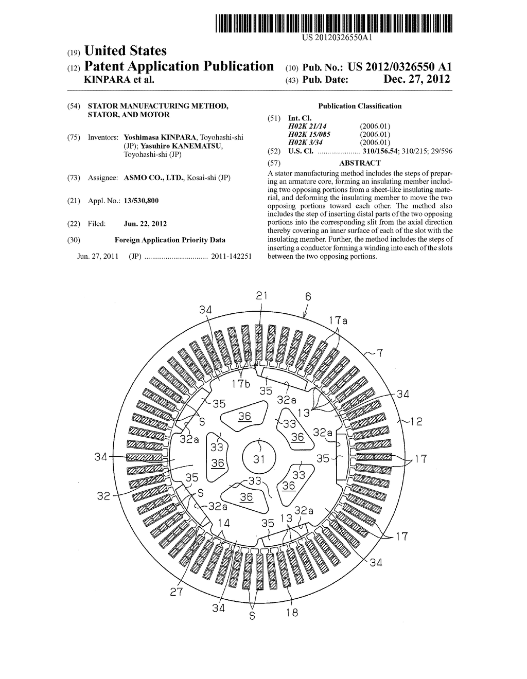 STATOR MANUFACTURING METHOD, STATOR, AND MOTOR - diagram, schematic, and image 01