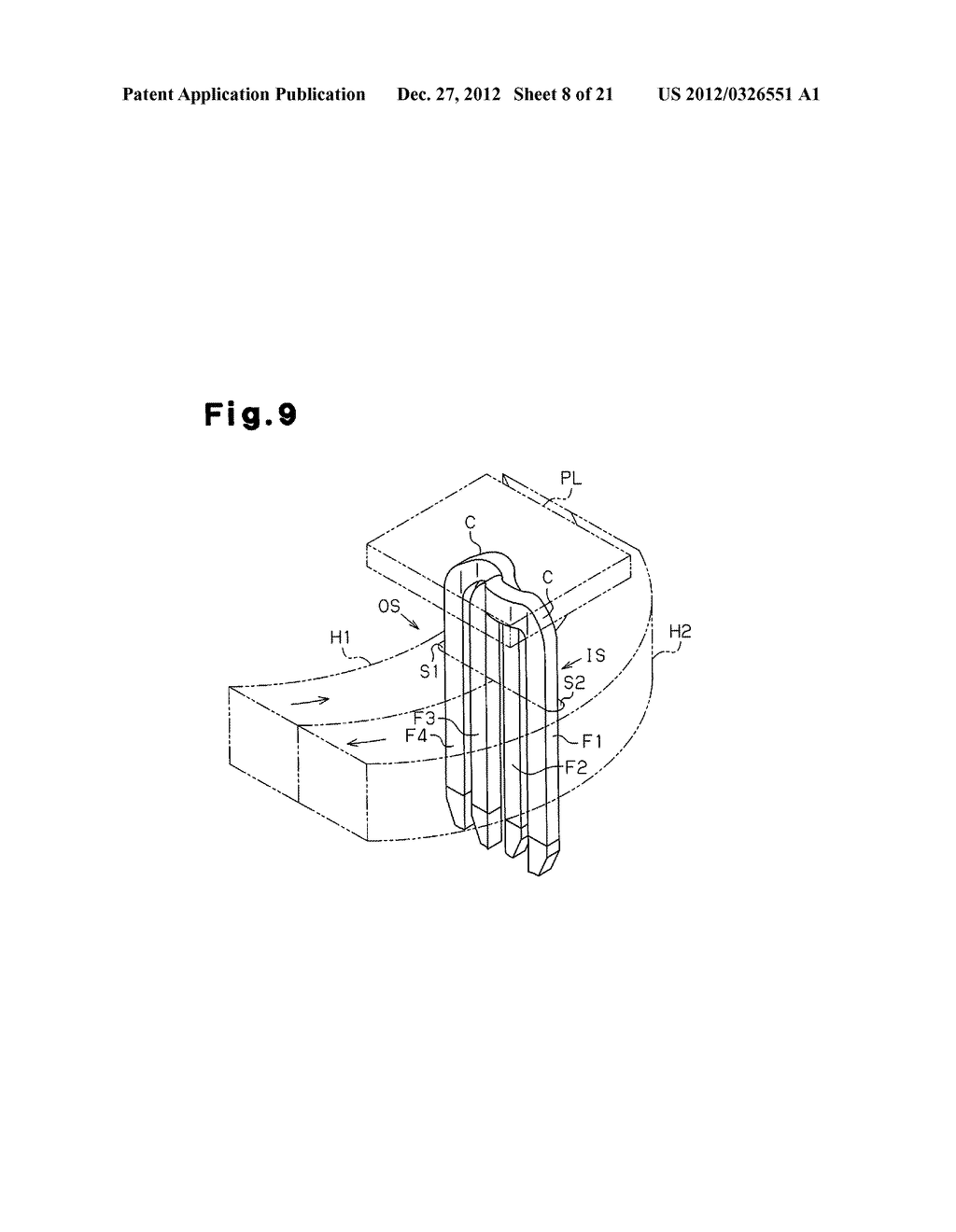 STATOR, MOTOR, METHOD FOR MANUFACTURING CONDUCTOR AND METHOD FOR     MANUFACTURING THE STATOR - diagram, schematic, and image 09
