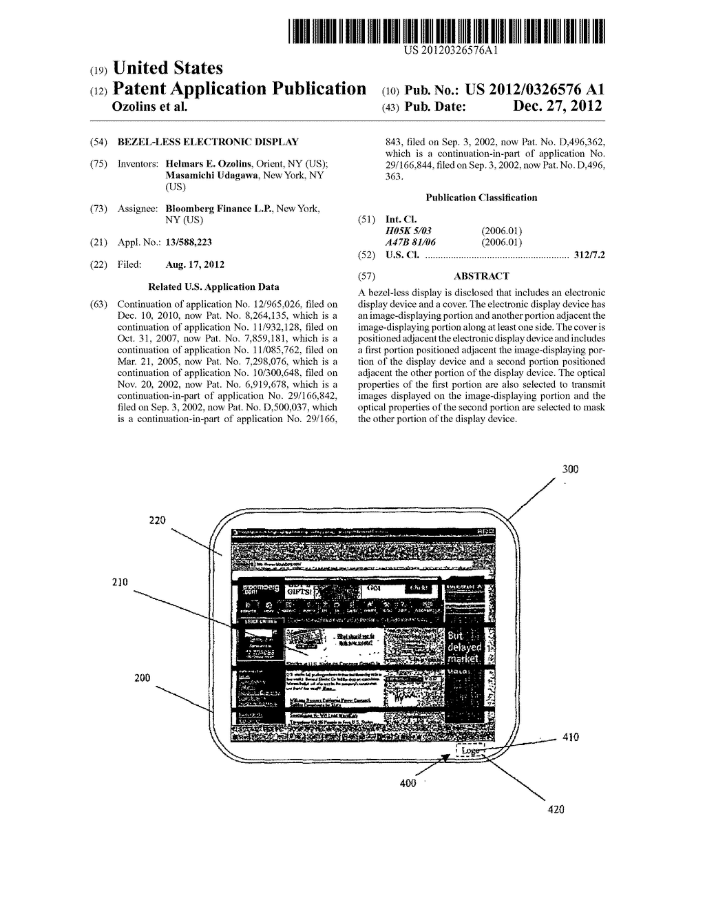 BEZEL-LESS ELECTRONIC DISPLAY - diagram, schematic, and image 01