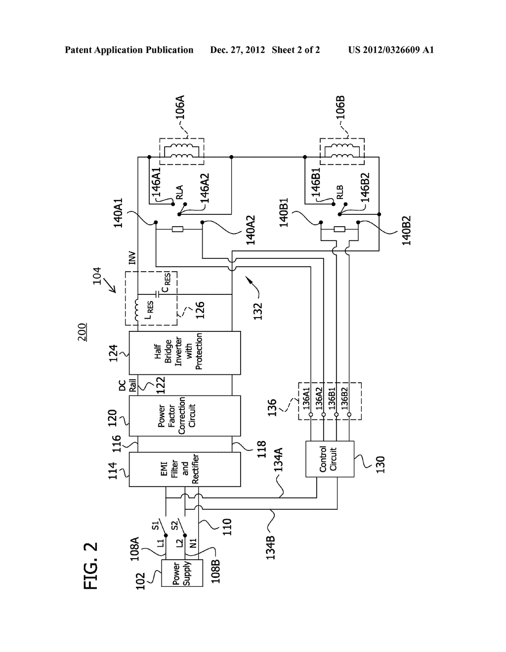 MULTIPLE LAMP LIGHTING LEVEL BALLAST FOR SERIES CONNECTED LAMPS - diagram, schematic, and image 03