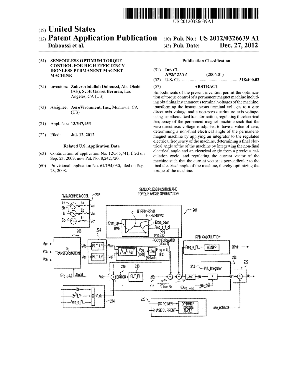 Sensorless Optimum Torque Control For High Efficiency Ironless Permanent     Magnet Machine - diagram, schematic, and image 01