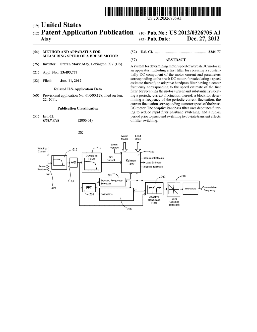 Method and Apparatus for Measuring Speed of a Brush Motor - diagram, schematic, and image 01