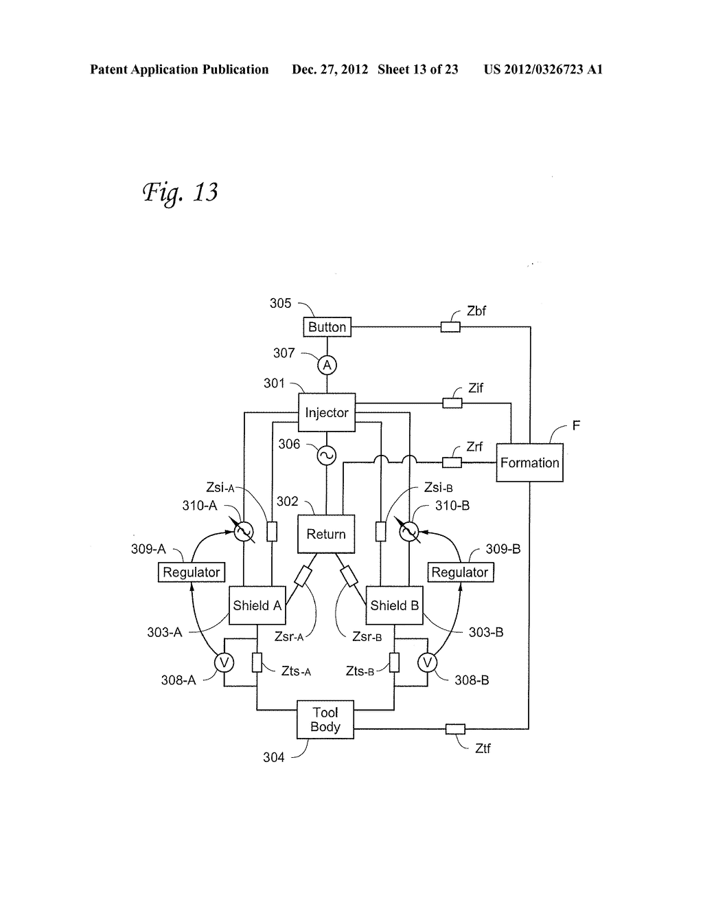 Apparatus and Method for Actively Balancing Impedance of A Resistivity     Measuring Tool - diagram, schematic, and image 14