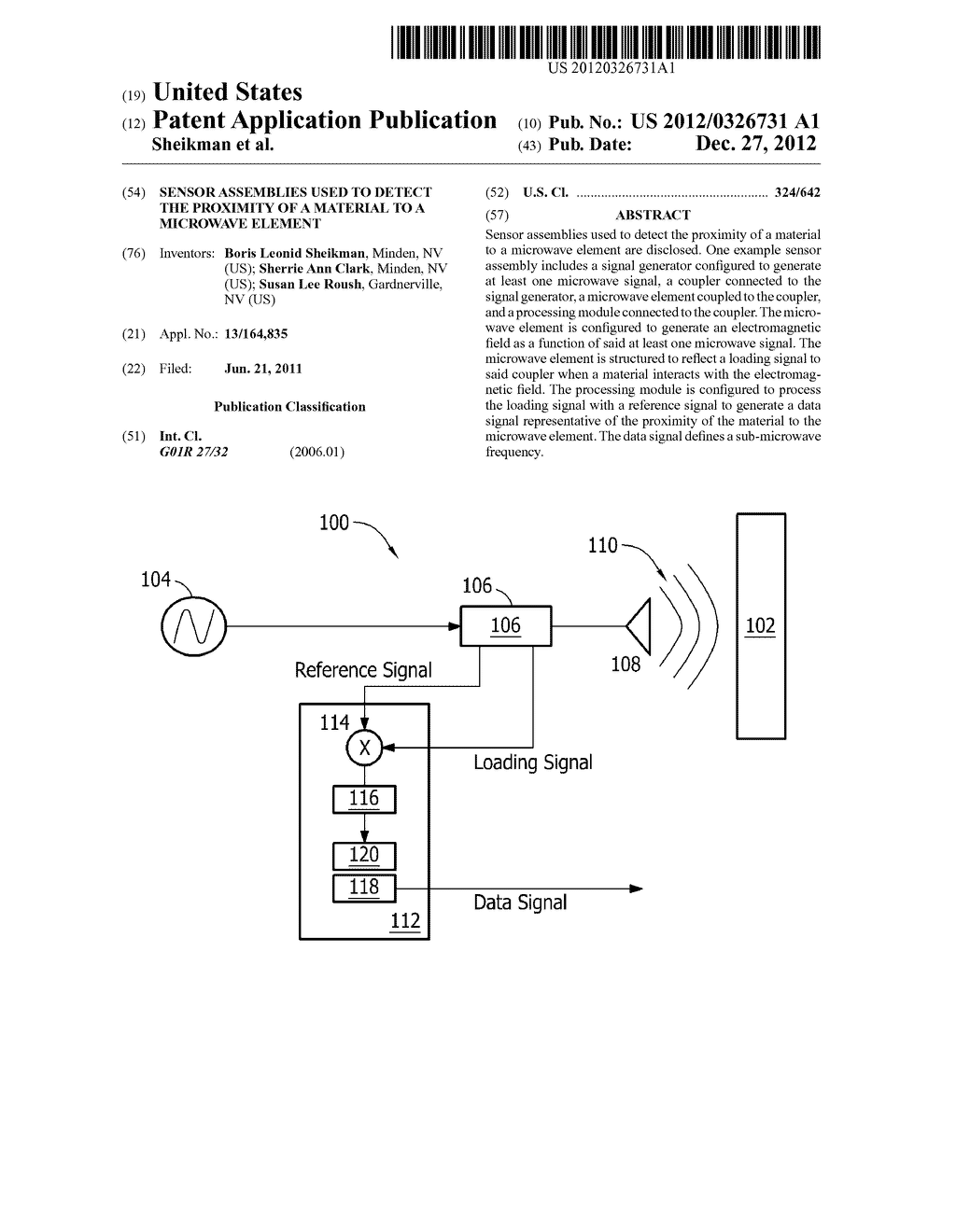 SENSOR ASSEMBLIES USED TO DETECT THE PROXIMITY OF A MATERIAL TO A     MICROWAVE ELEMENT - diagram, schematic, and image 01