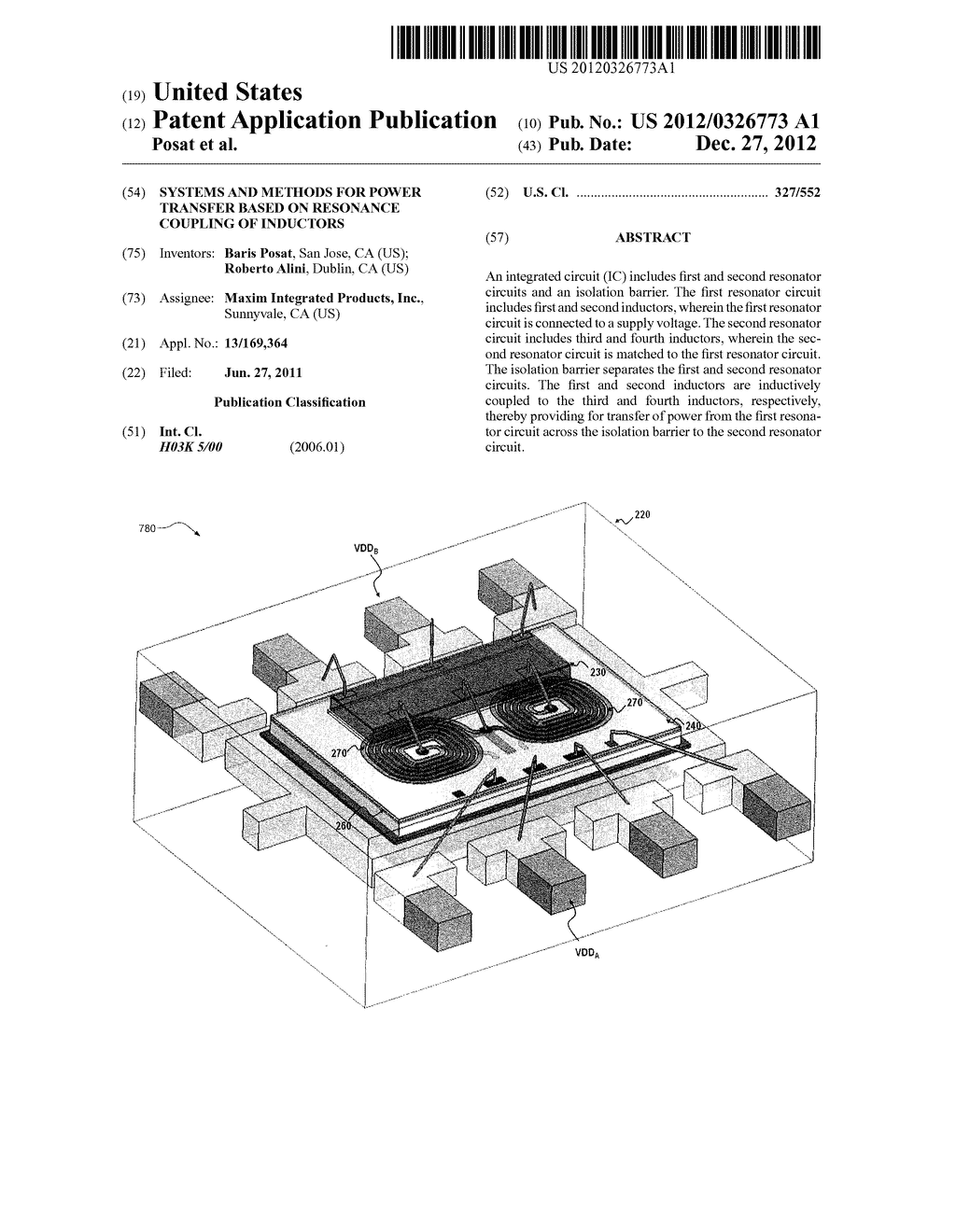 SYSTEMS AND METHODS FOR POWER TRANSFER BASED ON RESONANCE COUPLING OF     INDUCTORS - diagram, schematic, and image 01