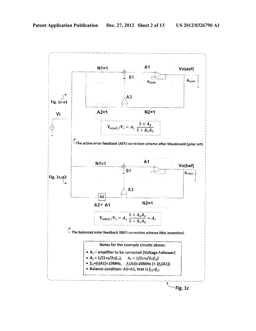 AMPLIFIER DEVICE WITH REITERABLE ERROR CORRECTION SCHEME WITH BALANCED     NEGATIVE FEEDBACK - diagram, schematic, and image 03