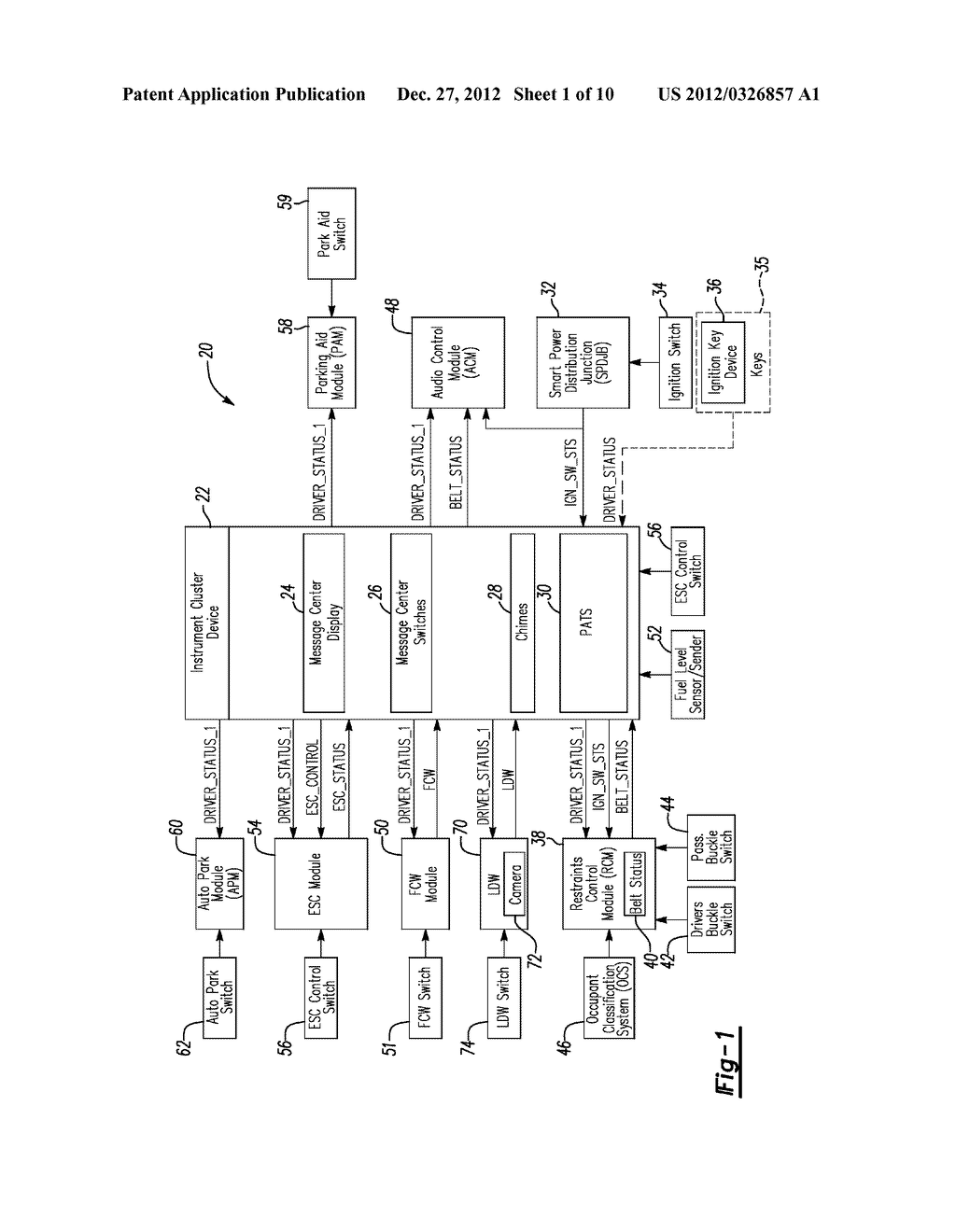 SYSTEM AND METHOD FOR CONTROLLING ONE OR MORE VEHICLE FEATURES BASED ON     DRIVER STATUS - diagram, schematic, and image 02