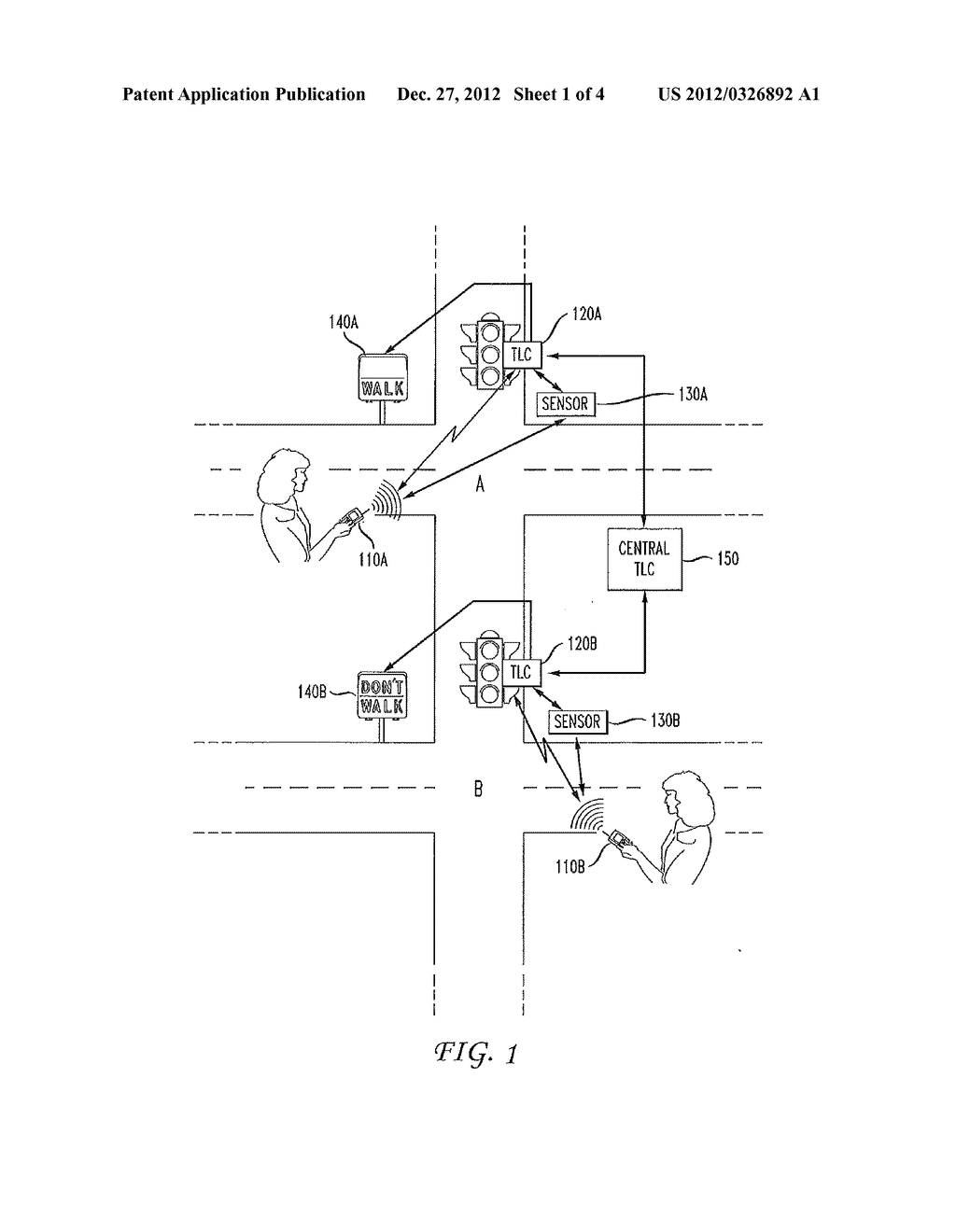 Devices and Methods for Controlling a Change of Status of Traffic Light at     a Crosswalk - diagram, schematic, and image 02