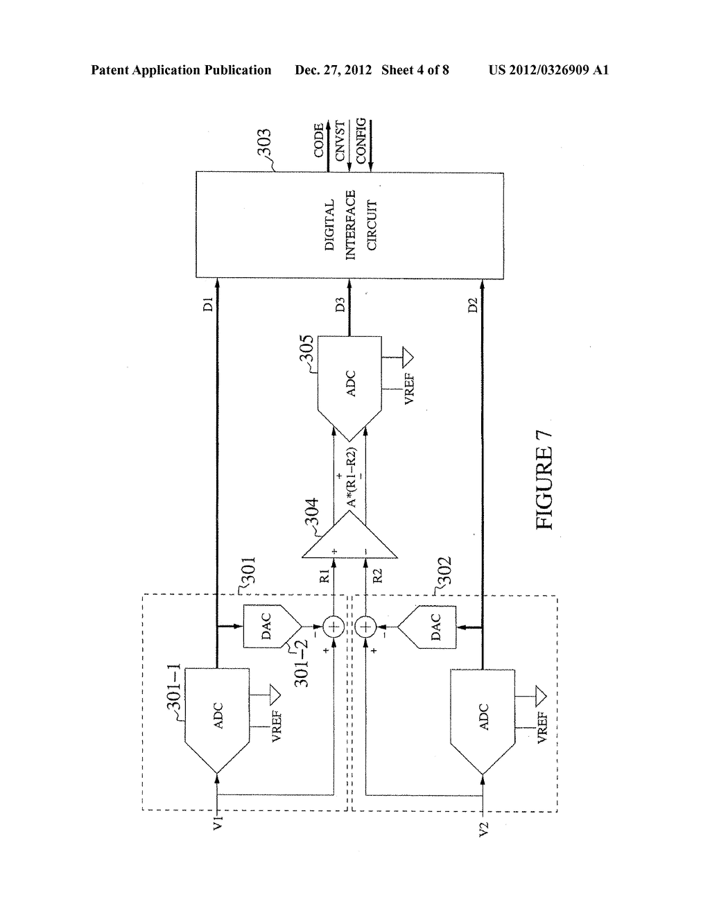 SIMULTANEOUSLY-SAMPLING SINGLE-ENDED AND DIFFERENTIAL TWO-INPUT     ANALOG-TO-DIGITAL CONVERTER - diagram, schematic, and image 05