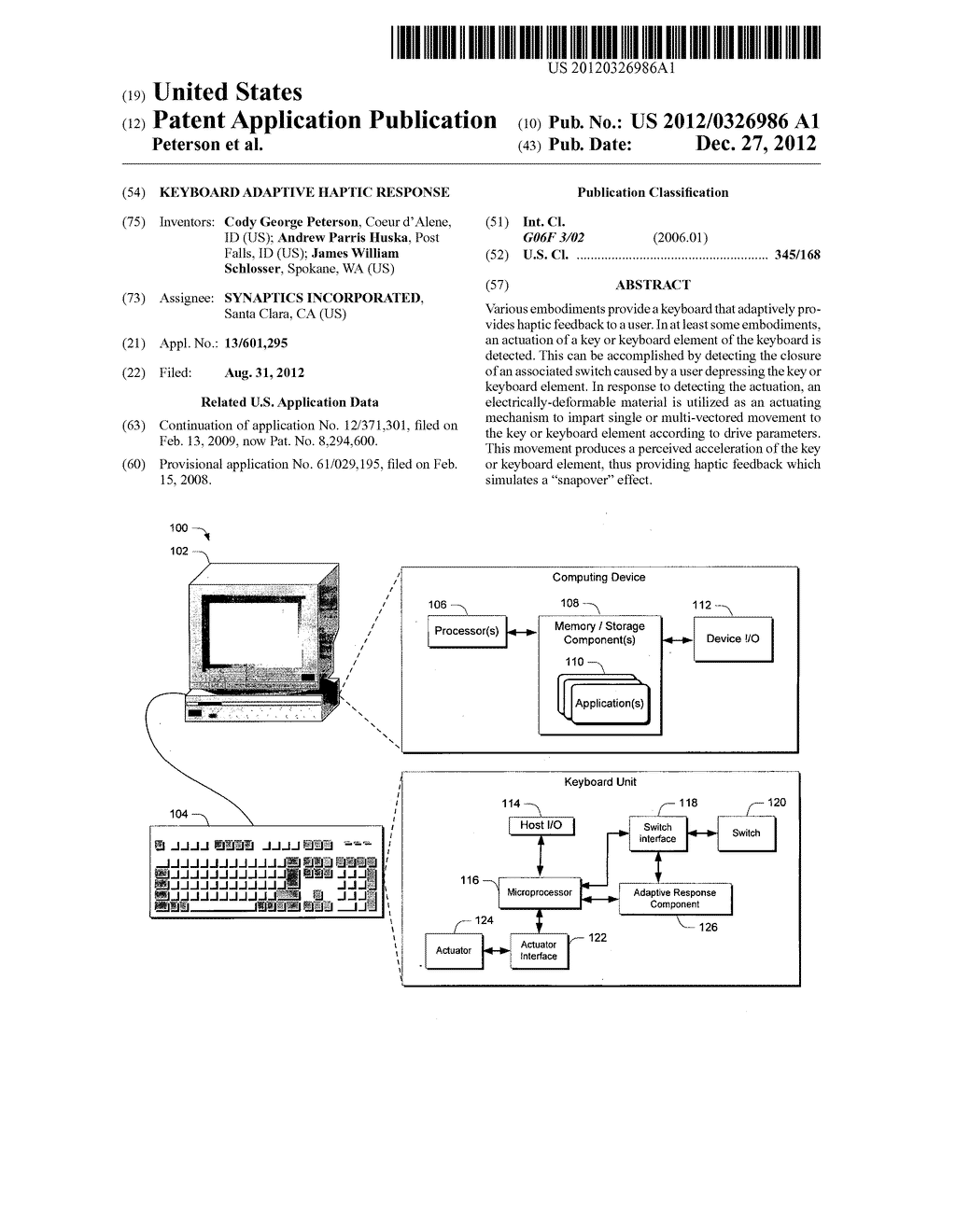 Keyboard Adaptive Haptic Response - diagram, schematic, and image 01
