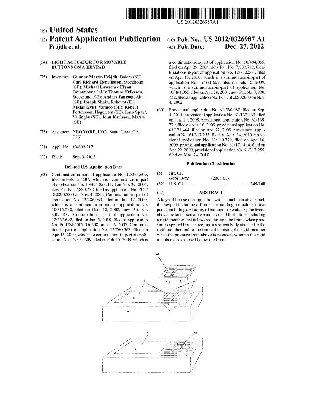 LIGHT ACTUATOR FOR MOVABLE BUTTONS ON A KEYPAD - diagram, schematic, and image 01