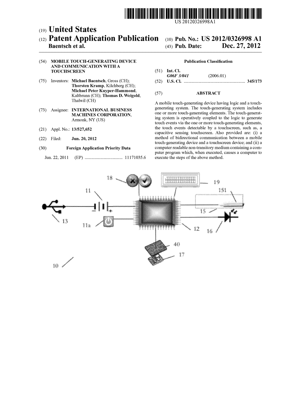 MOBILE TOUCH-GENERATING DEVICE AND COMMUNICATION WITH A TOUCHSCREEN - diagram, schematic, and image 01