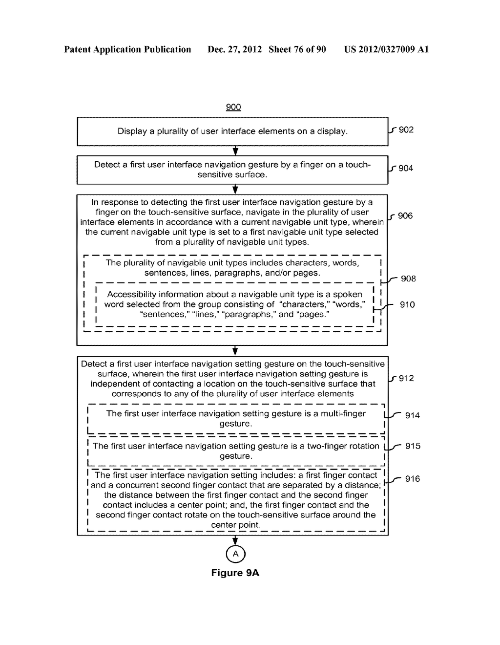 DEVICES, METHODS, AND GRAPHICAL USER INTERFACES FOR ACCESSIBILITY USING A     TOUCH-SENSITIVE SURFACE - diagram, schematic, and image 77