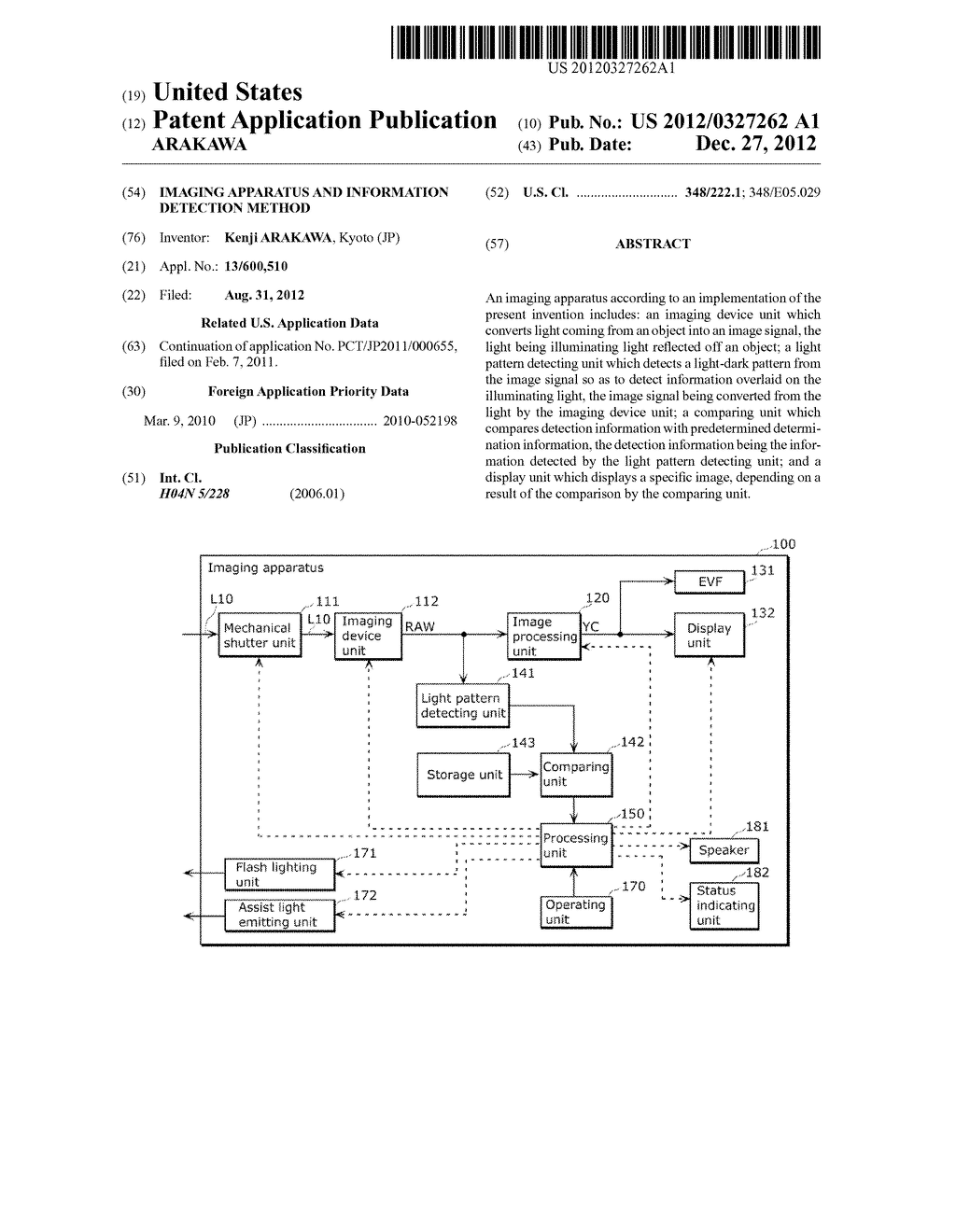 IMAGING APPARATUS AND INFORMATION DETECTION METHOD - diagram, schematic, and image 01