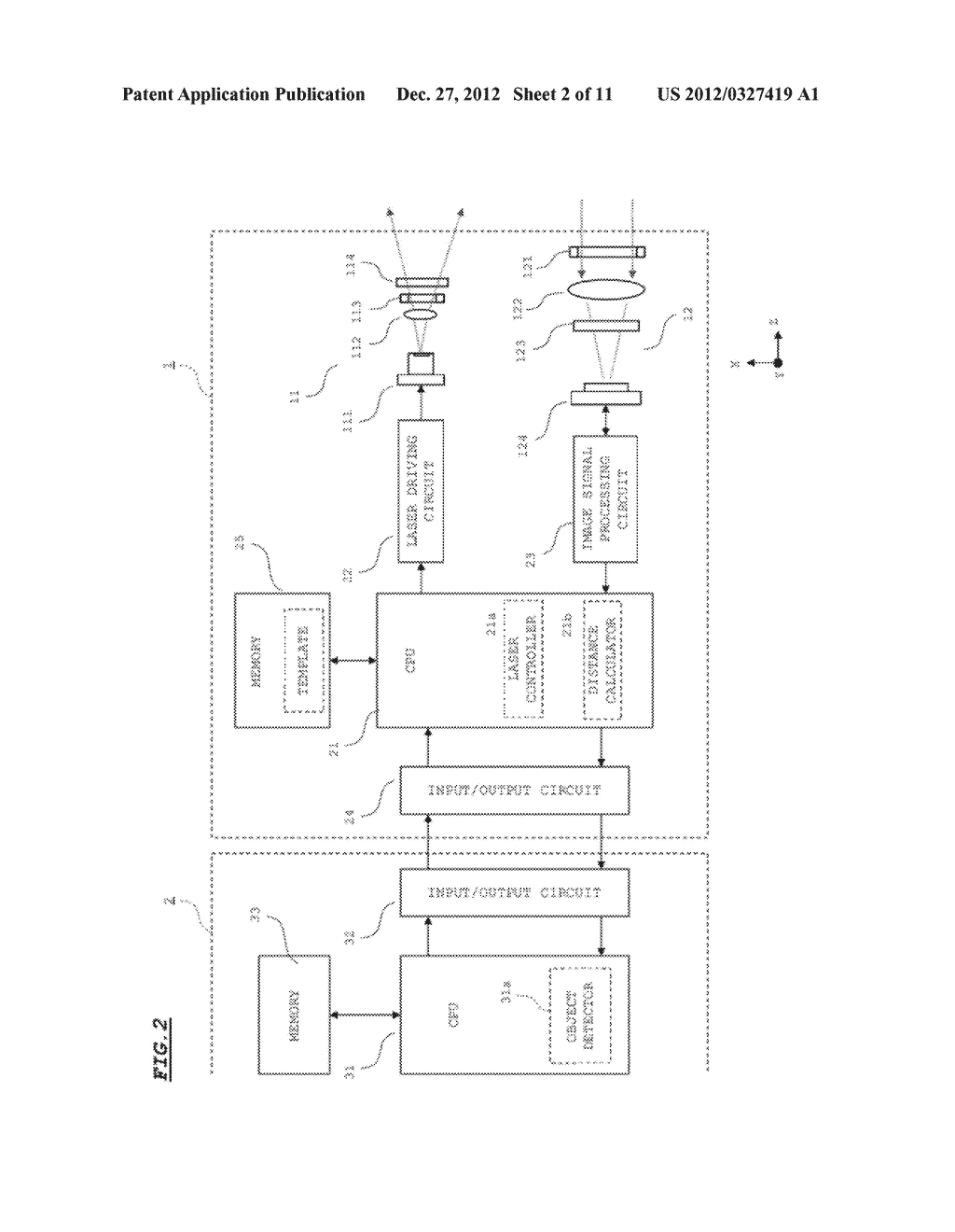 OBJECT DETECTING DEVICE AND INFORMATION ACQUIRING DEVICE - diagram, schematic, and image 03