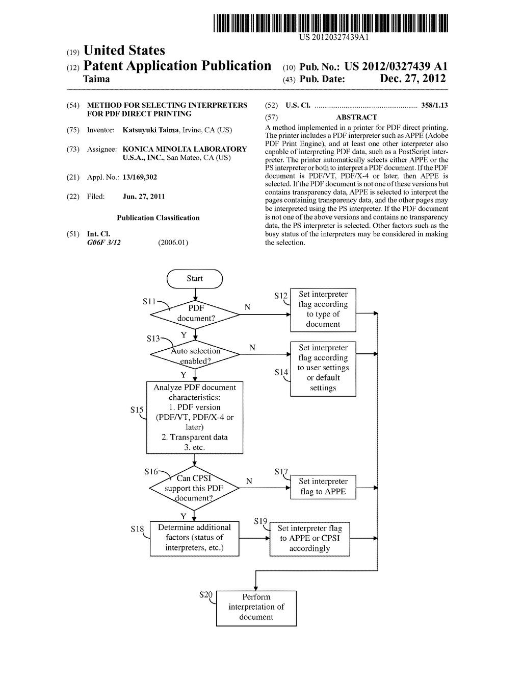 METHOD FOR SELECTING INTERPRETERS FOR PDF DIRECT PRINTING - diagram, schematic, and image 01