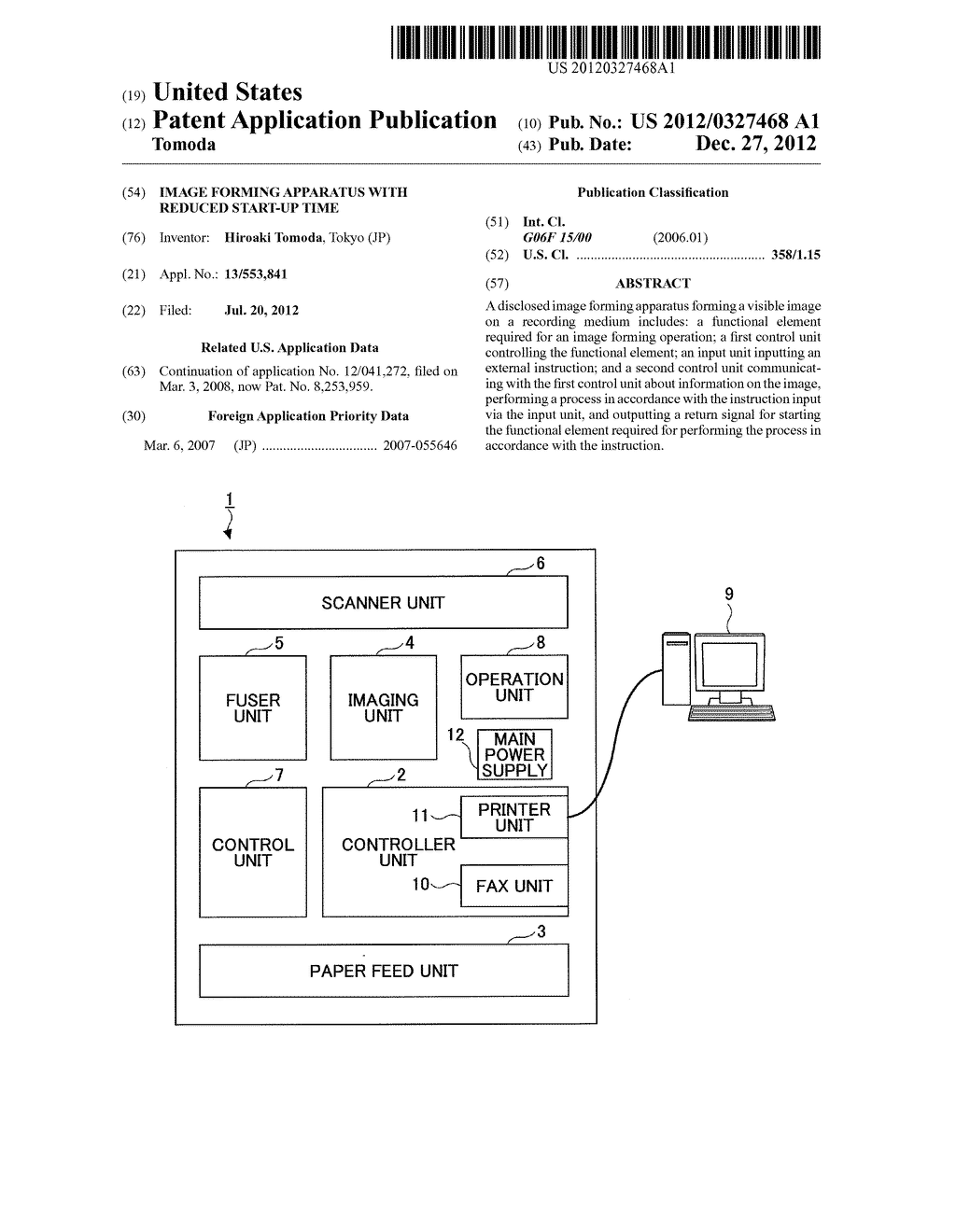 Image Forming Apparatus with Reduced Start-Up Time - diagram, schematic, and image 01