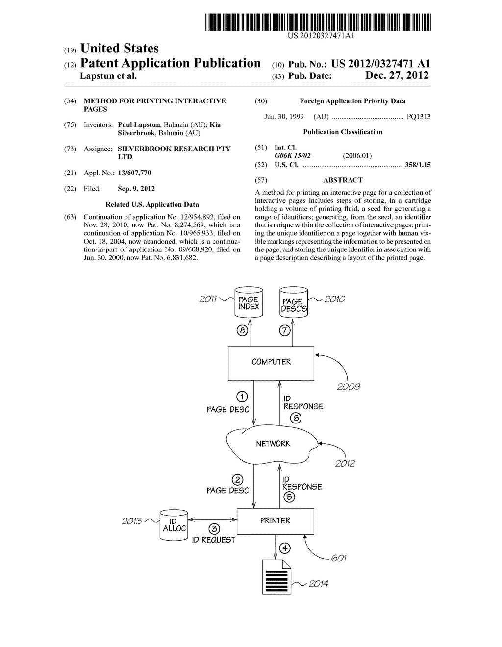 METHOD FOR PRINTING INTERACTIVE PAGES - diagram, schematic, and image 01