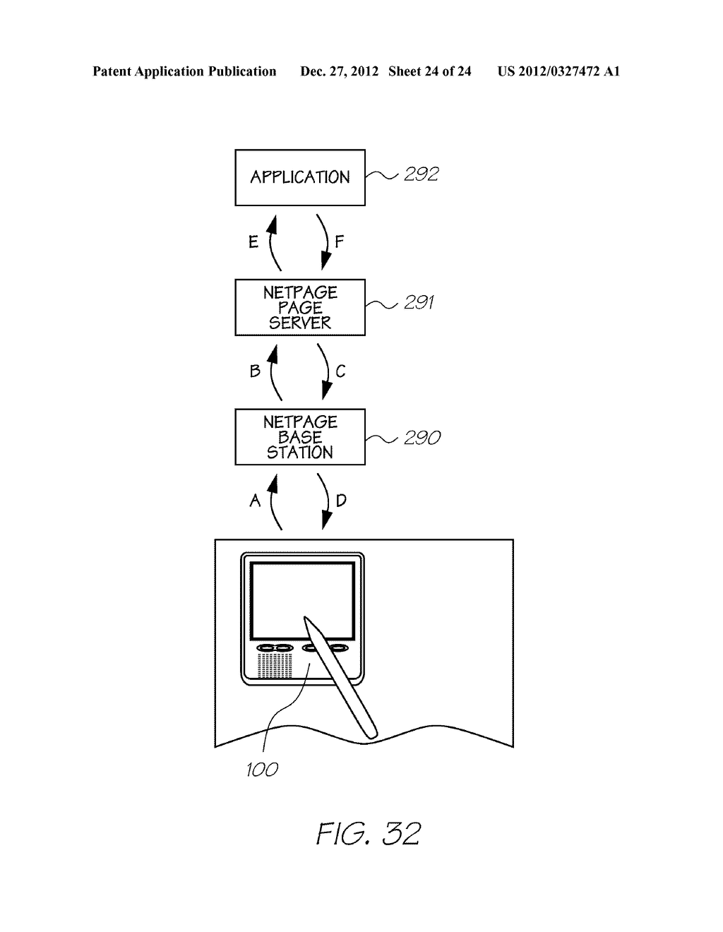 Device for rendering display output associated with printed content     overlayed by the device - diagram, schematic, and image 25