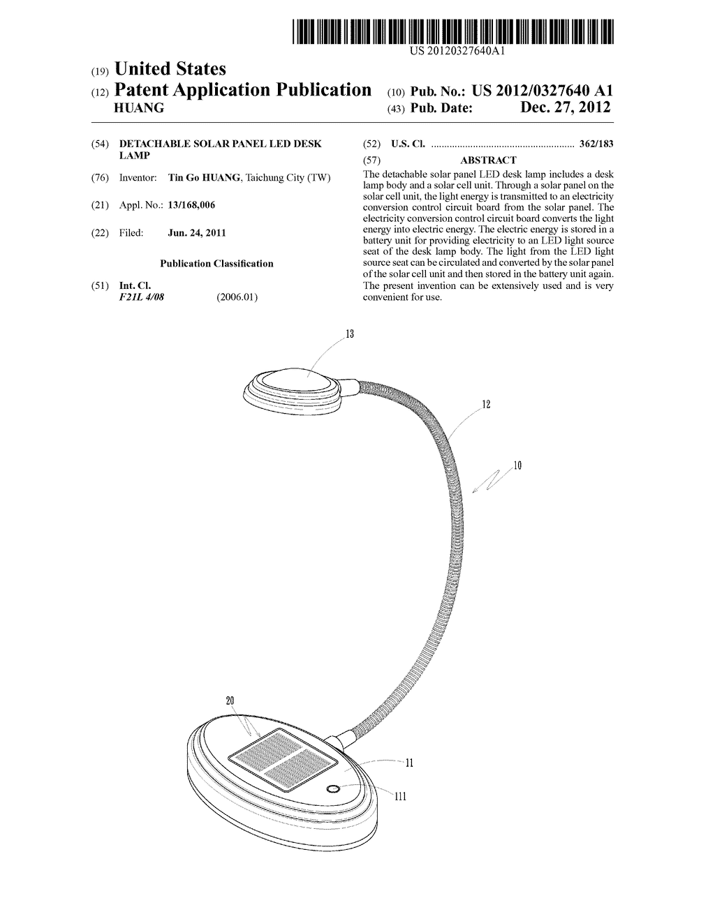 DETACHABLE SOLAR PANEL LED DESK LAMP - diagram, schematic, and image 01