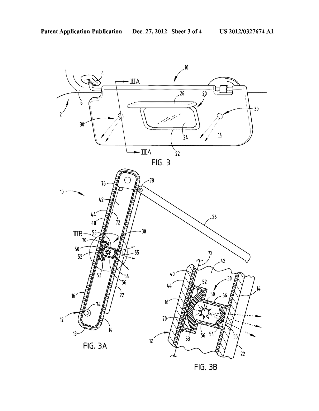 VEHICLE VISOR HAVING HIDDEN LIGHT ASSEMBLY - diagram, schematic, and image 04