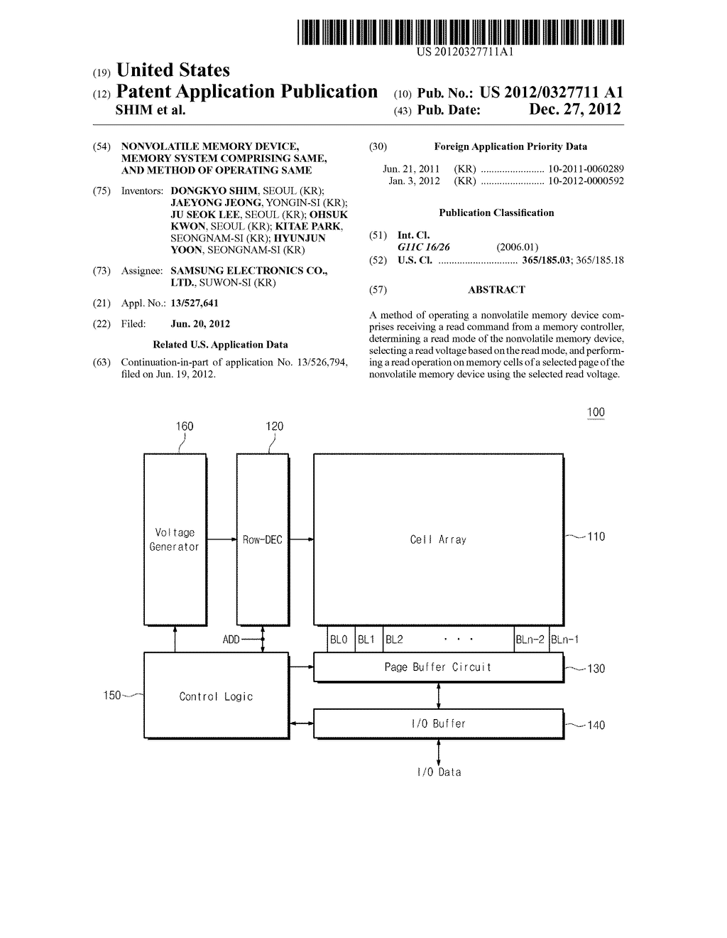 NONVOLATILE MEMORY DEVICE, MEMORY SYSTEM COMPRISING SAME, AND METHOD OF     OPERATING SAME - diagram, schematic, and image 01