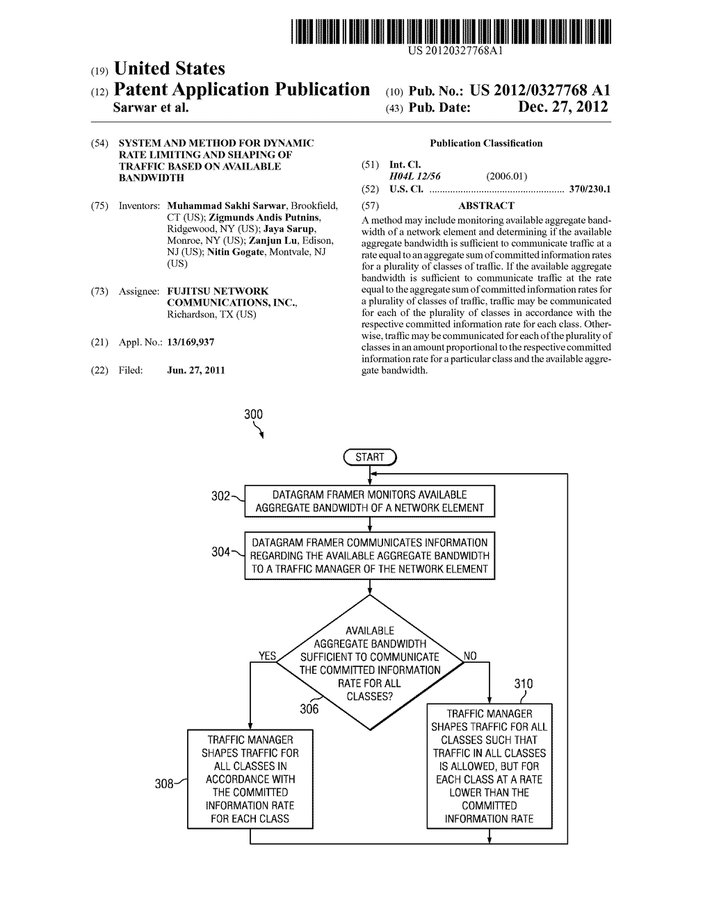 System and Method for Dynamic Rate Limiting and Shaping of Traffic Based     on Available Bandwidth - diagram, schematic, and image 01