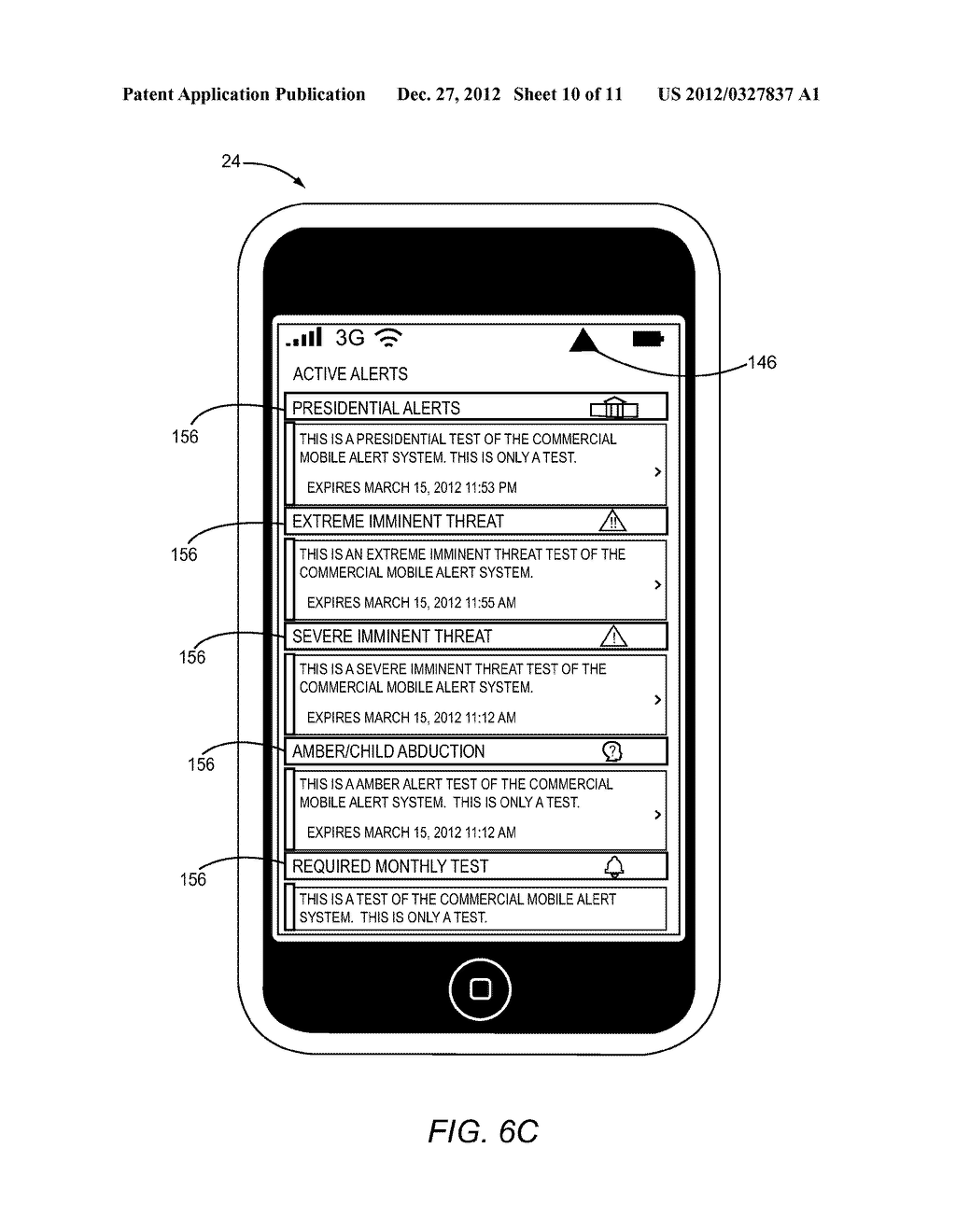 METHOD, APPARATUS AND SYSTEM FOR PROVIDING EMERGENCY ALERTS TO MOBILE     DEVICES - diagram, schematic, and image 11