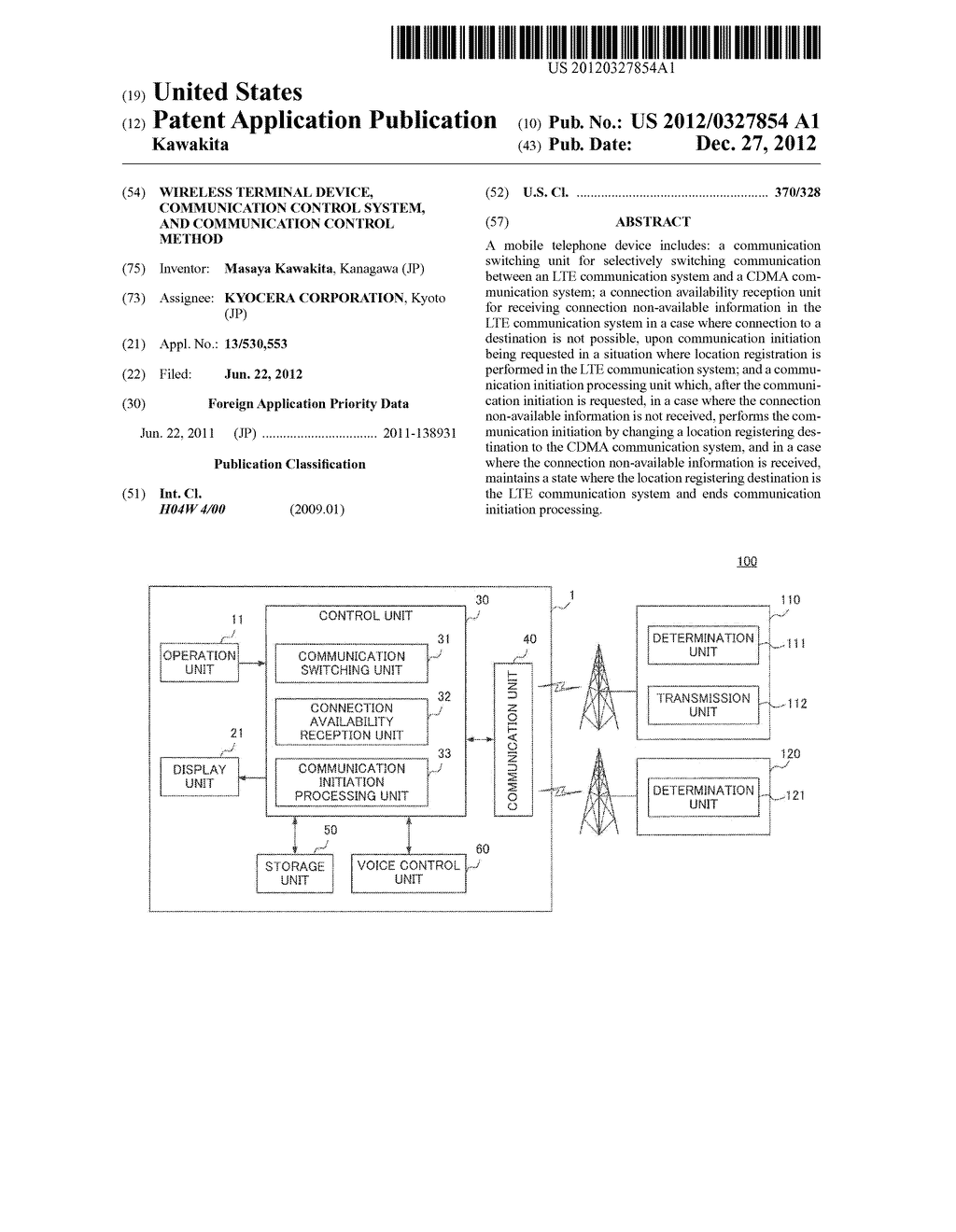 WIRELESS TERMINAL DEVICE, COMMUNICATION CONTROL SYSTEM, AND COMMUNICATION     CONTROL METHOD - diagram, schematic, and image 01