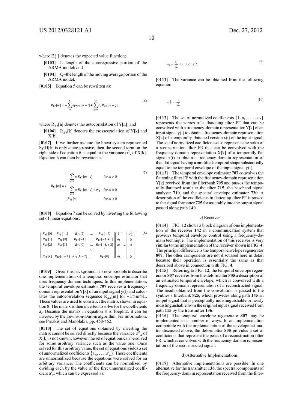 Reconstructing an Audio Signal By Spectral Component Regeneration and     Noise Blending - diagram, schematic, and image 22