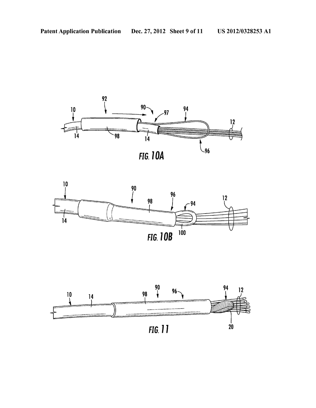 MULTI-FIBER, FIBER OPTIC CABLE ASSEMBLIES PROVIDING CONSTRAINED OPTICAL     FIBERS WITHIN AN OPTICAL FIBER SUB-UNIT, AND RELATED FIBER OPTIC     COMPONENTS, CABLES, AND METHODS - diagram, schematic, and image 10