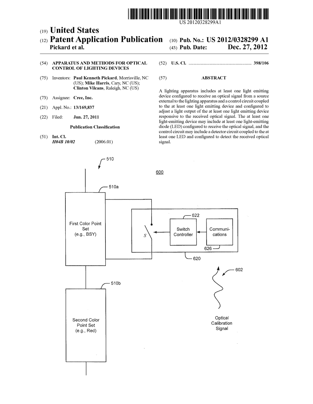 APPARATUS AND METHODS FOR OPTICAL CONTROL OF LIGHTING DEVICES - diagram, schematic, and image 01