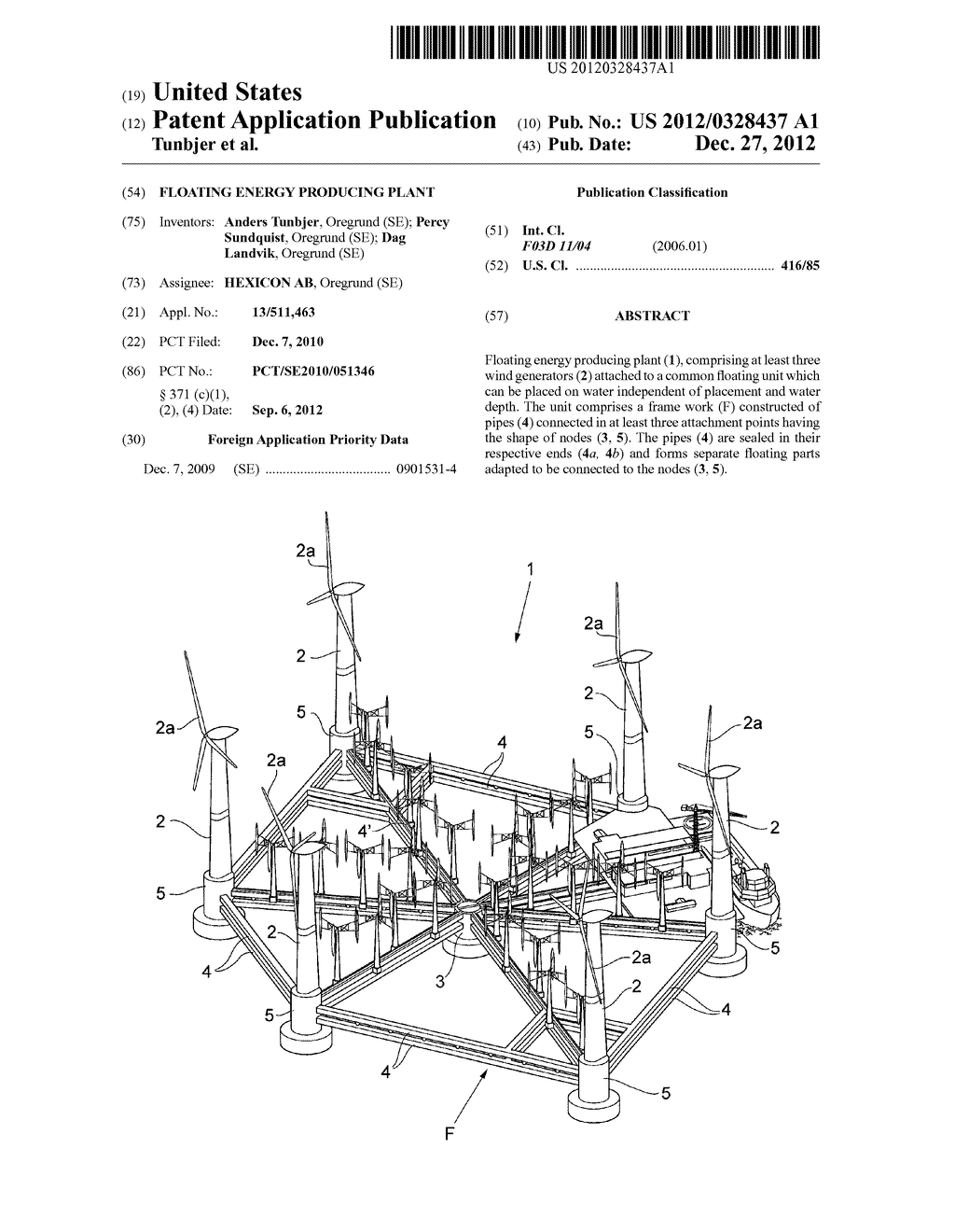 FLOATING ENERGY PRODUCING PLANT - diagram, schematic, and image 01