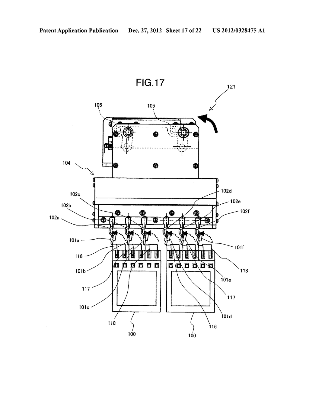 AUTOMATIC ANALYZING DEVICE AND DEVICE FOR OPENING AND CLOSING COVER OF     REAGENT CONTAINER THEREIN - diagram, schematic, and image 18