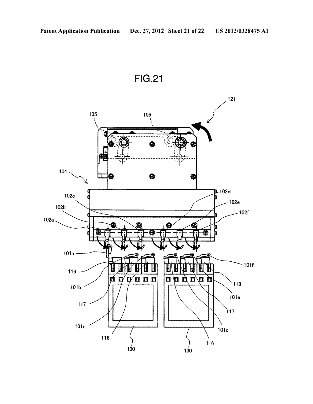 AUTOMATIC ANALYZING DEVICE AND DEVICE FOR OPENING AND CLOSING COVER OF     REAGENT CONTAINER THEREIN - diagram, schematic, and image 22