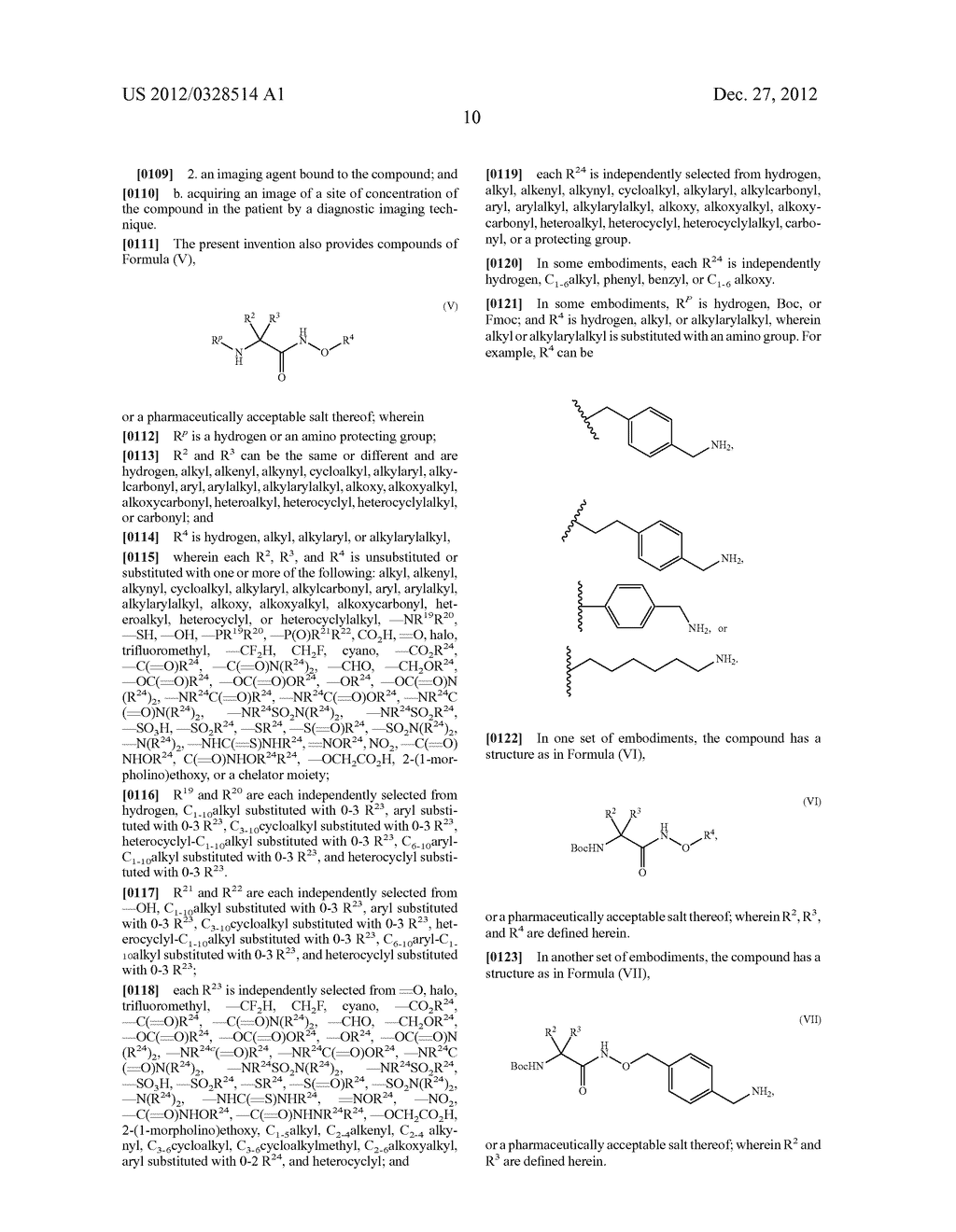 N-ALKOXYAMIDE CONJUGATES AS IMAGING AGENTS - diagram, schematic, and image 12