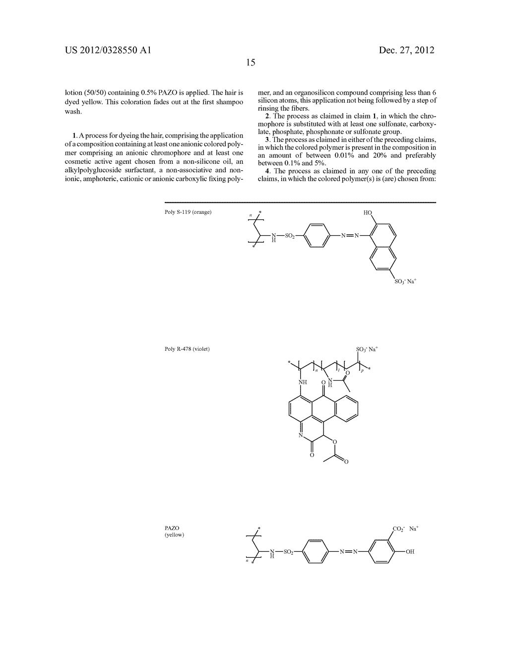 LEAVE-IN HAIR DYEING PROCESS USING A COMPOSITION COMPRISING A COLOURED     POLYMER AND AN ACTIVE COSMETIC AGENT - diagram, schematic, and image 16