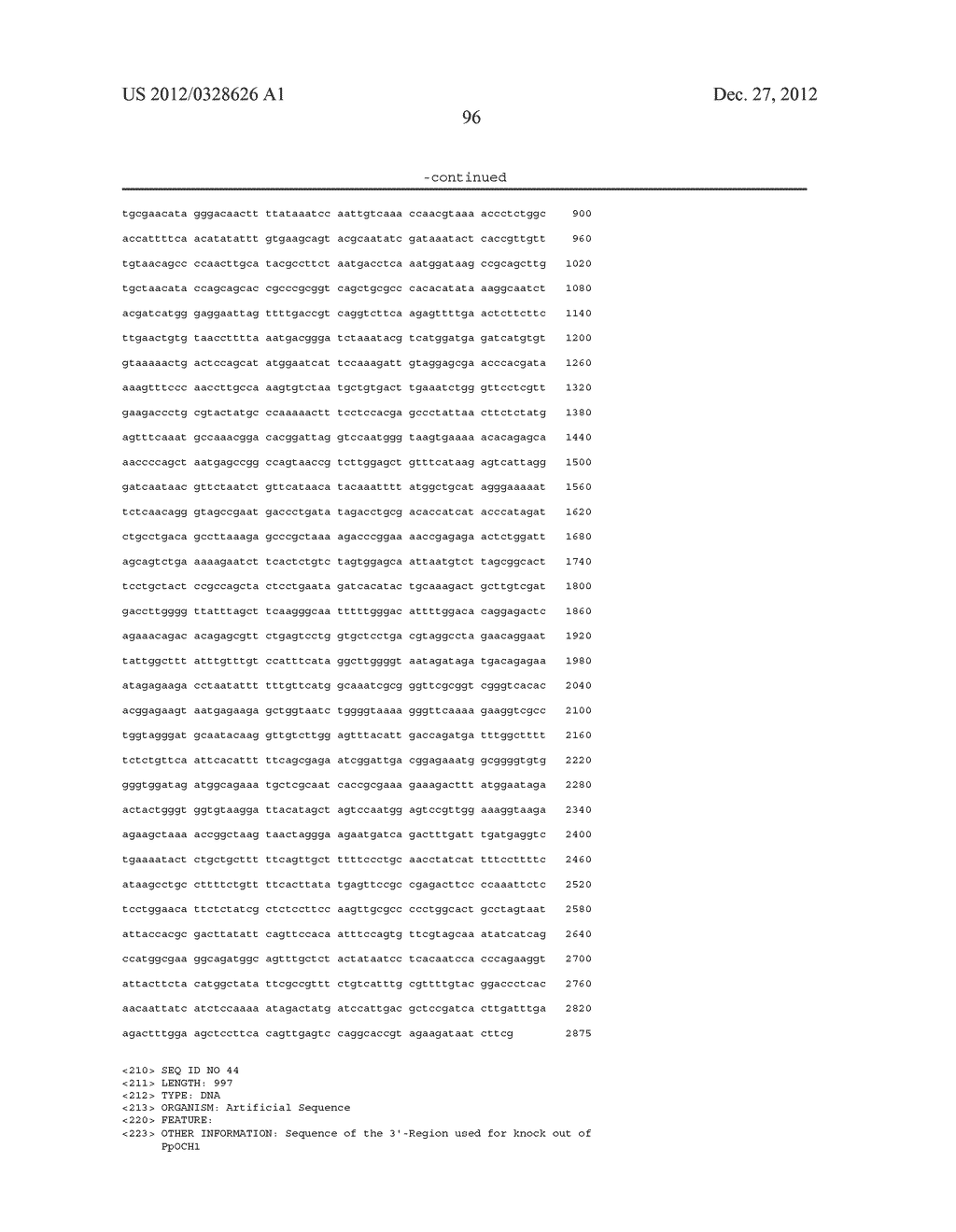 METHOD FOR INCREASING N-GLYCOSYLATION SITE OCCUPANCY ON THERAPEUTIC     GLYCOPROTEINS PRODUCED IN PICHIA PASTORIS - diagram, schematic, and image 142