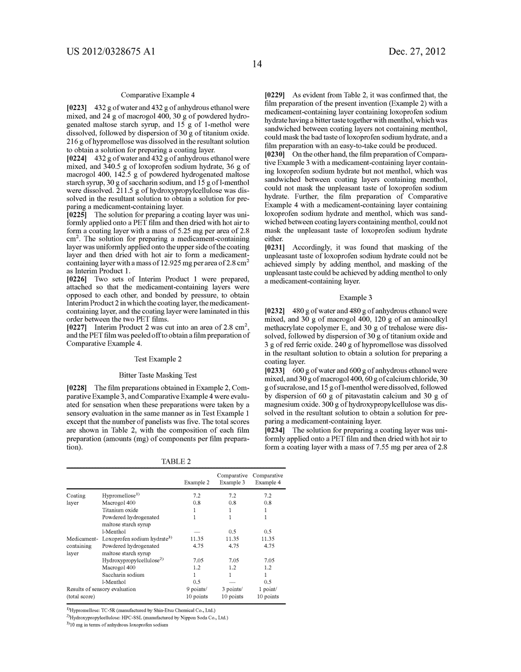 FILM PREPARATION CONTAINING MEDICAMENT WITH UNPLEASANT TASTE - diagram, schematic, and image 18