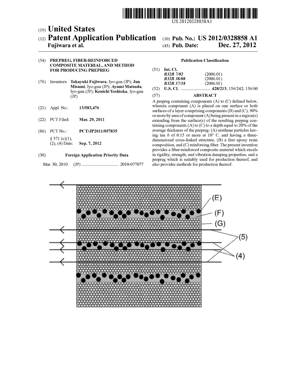 PREPREG, FIBER-REINFORCED COMPOSITE MATERIAL, AND METHOD FOR PRODUCING     PREPREG - diagram, schematic, and image 01