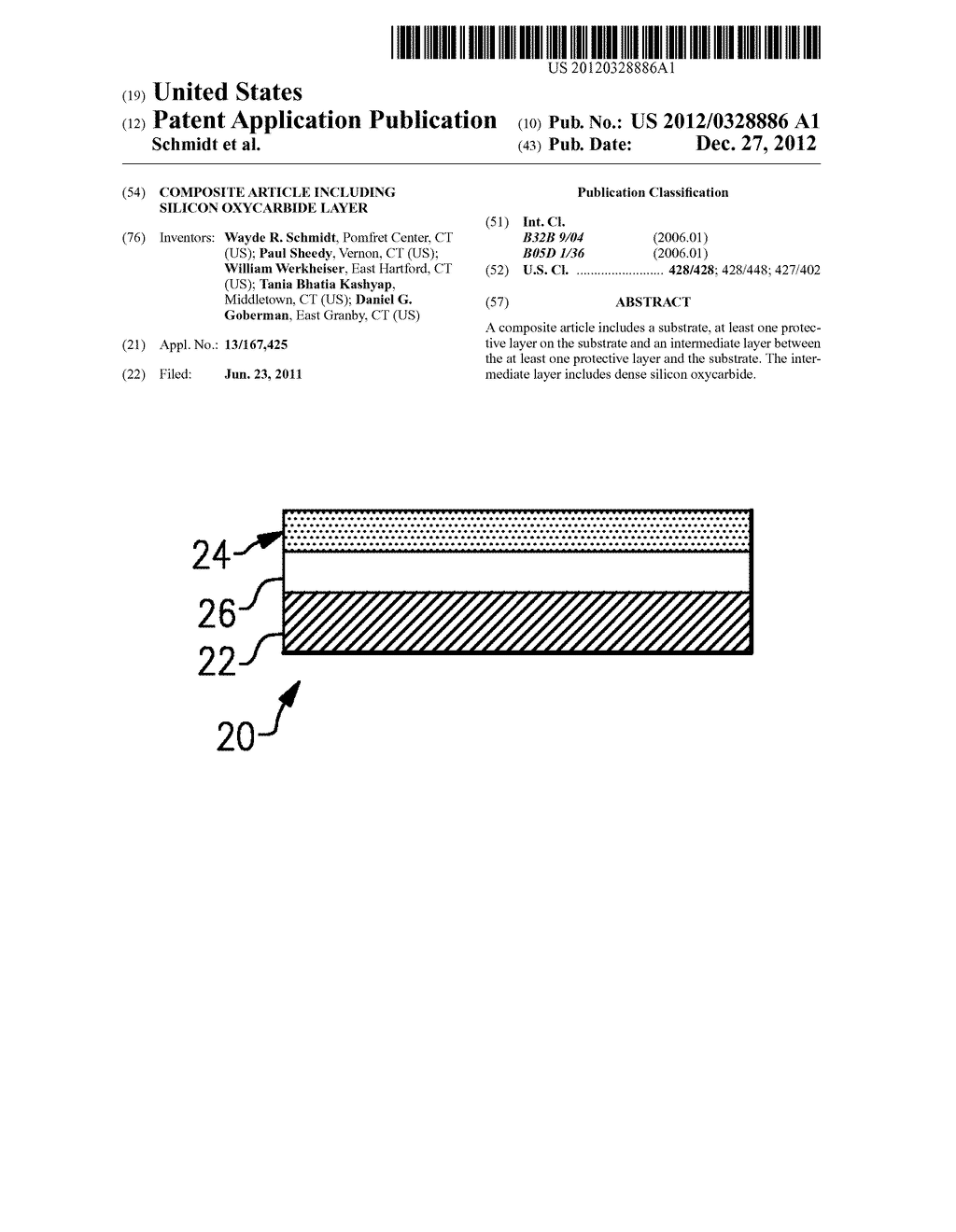 COMPOSITE ARTICLE INCLUDING SILICON OXYCARBIDE LAYER - diagram, schematic, and image 01